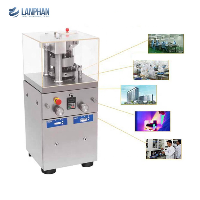 เครื่องกดยาเม็ดสมุนไพรแบบตั้งโต๊ะ 12 มม. อัตโนมัติหลายหมัดโรตารี 1.5KW