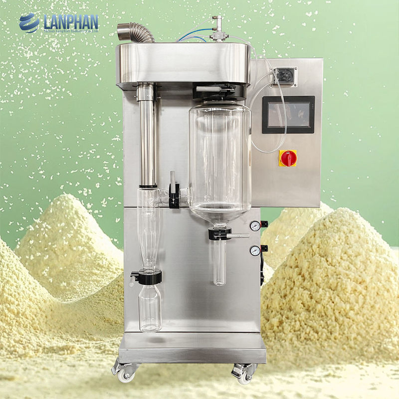 เครื่องซักแห้งสเปรย์ขนาดเล็กในห้องทดลองที่มีการปั๊มน้ํา 2000mL / H และวัสดุ SUS304 สําหรับโปรตีน Whey Detergent Powder