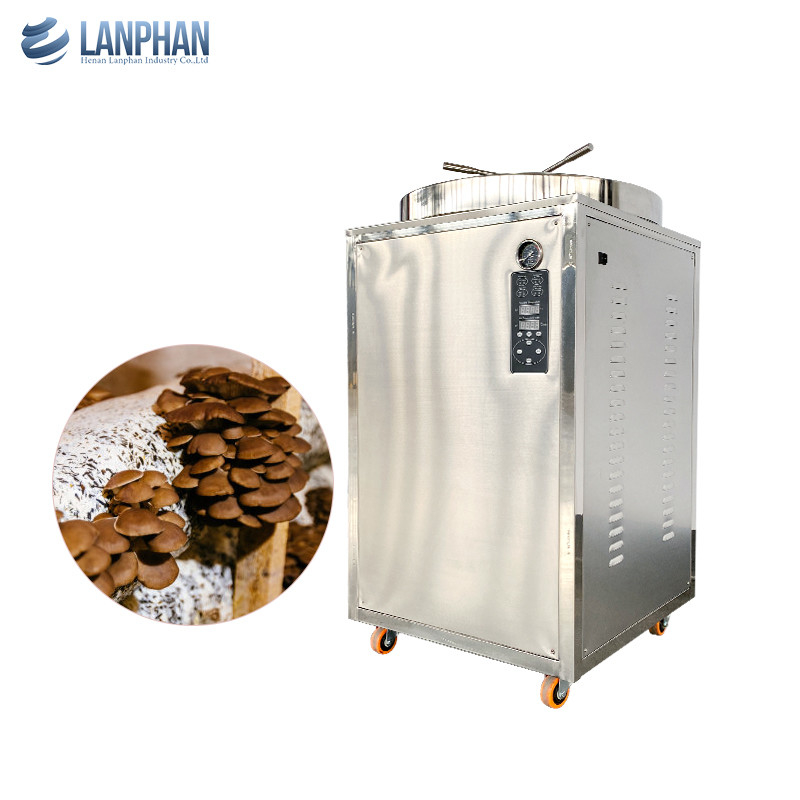 เครื่องฆ่าเชื้อเชื้อตั้ง 230L อัตโนมัติตั้งด้วยควาย 8KW พร้อมล้อมือสําหรับพื้นผังเห็ด
