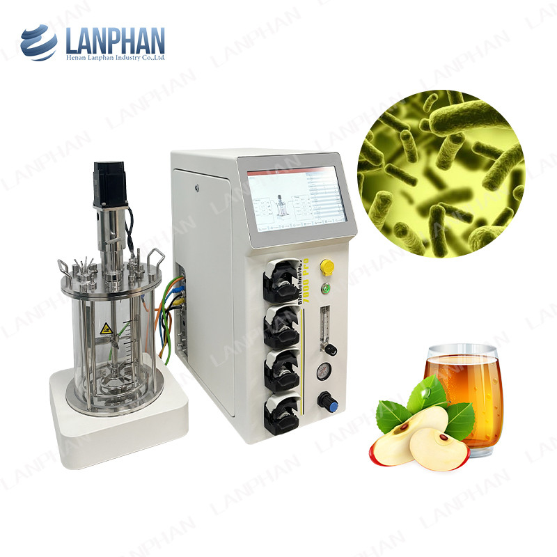 2l 5l 10l สปิรูลินาอัตโนมัติ ไขมันพืชชีวภาพกระจก Fermenter Bioreactor สําหรับพืชชีวภาพเซลล์