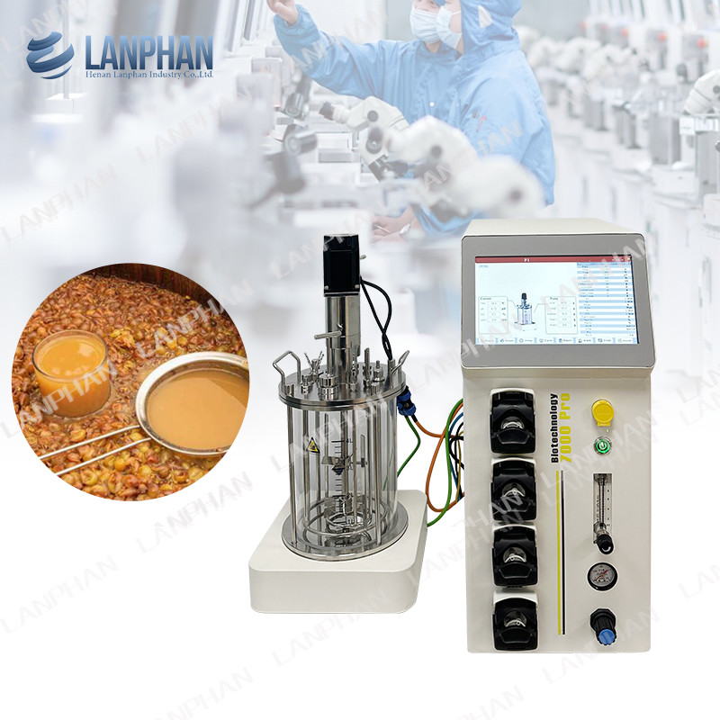2l 5l 10l สปิรูลินาอัตโนมัติ ไขมันพืชชีวภาพกระจก Fermenter Bioreactor สําหรับพืชชีวภาพเซลล์