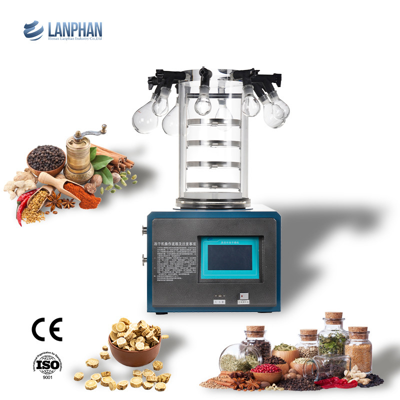 0.1m2 3-4kg มินิแล็บ Freeze Dryer Lyophilizer เครื่องแห้ง Freeze กับปั๊มแอกูมิ