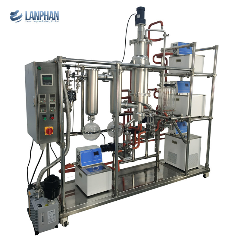 15-30 L/H Wiped Film Evaporator Glass Stainless Steel Molecular Unit Lab