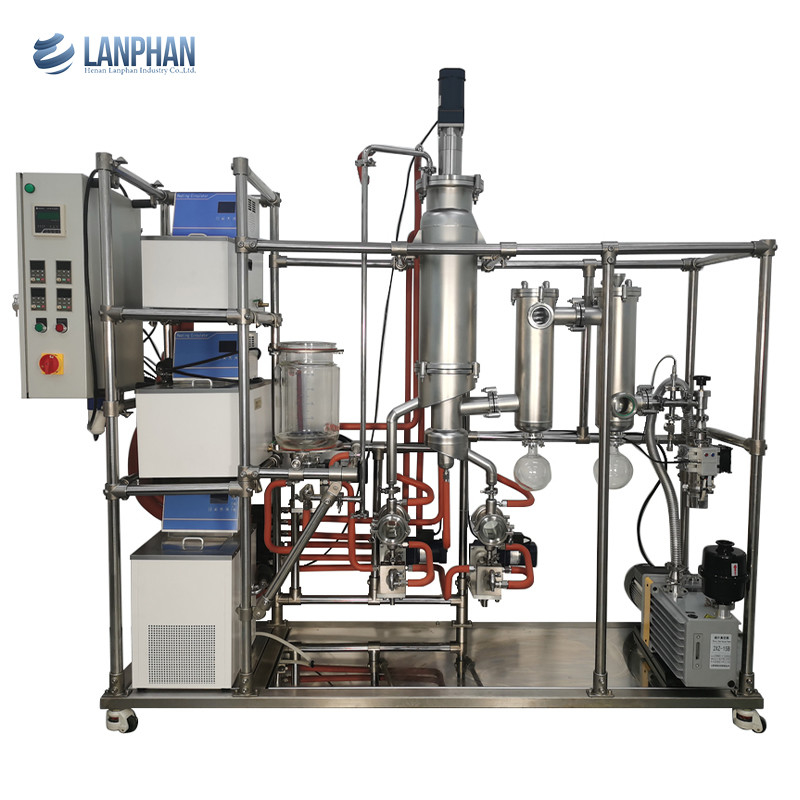 15-30 L/H Wiped Film Evaporator Glass Stainless Steel Molecular Unit Lab