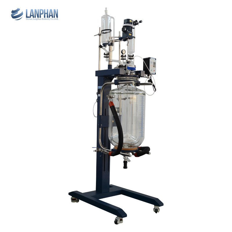 เครื่องปฏิกรณ์แก้วความเร็วสูงในห้องปฏิบัติการ Big Jacketed Heating Cooling Double Layer Stirred Tank