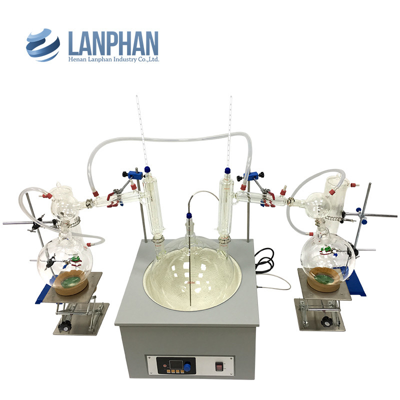 อุปกรณ์กลั่นแบบสั้น 20L ความต้านทานการกัดกร่อนของแก้ว Borosilicate สูง