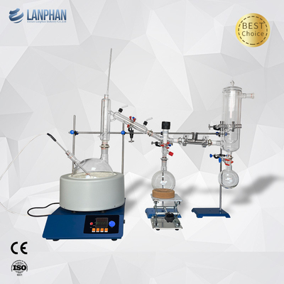 ชุดกลั่นเศษส่วนทางสั้นสำหรับห้องปฏิบัติการสุญญากาศ 5L