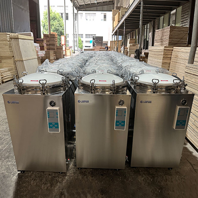 เครื่องนึ่งฆ่าเชื้ออาหารอัตโนมัติ Autoclave 150 L แนวตั้ง 760*760*1280mm