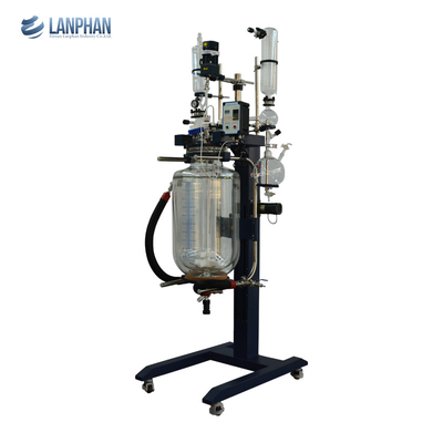 เครื่องปฏิกรณ์แก้วความเร็วสูงในห้องปฏิบัติการ Big Jacketed Heating Cooling Double Layer Stirred Tank